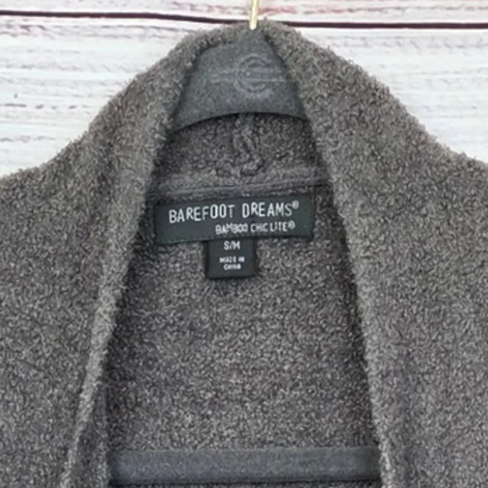 Barefoot Dreams Bamboo Chic Lite Calypso Gray Wrap Sweater S/M Neutral Minimal